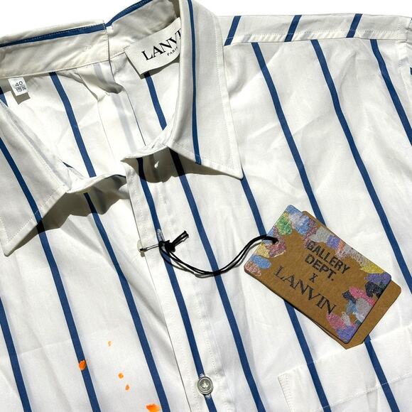 $800 Asymmetric painted button down - Picture 2 of 6